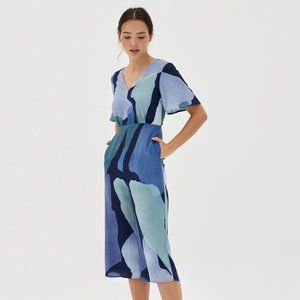 Love Bonito Size S Parina Twist Back Jumpsuit in Serendipity BLUE GRAY